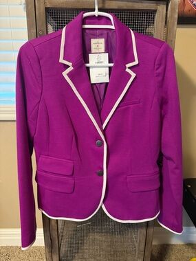 Gap The Academy Blazer Women's Purple Blazer with White Trim